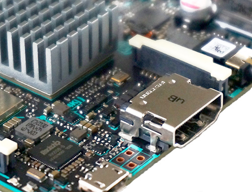 printed circuit board with high-speed data connector