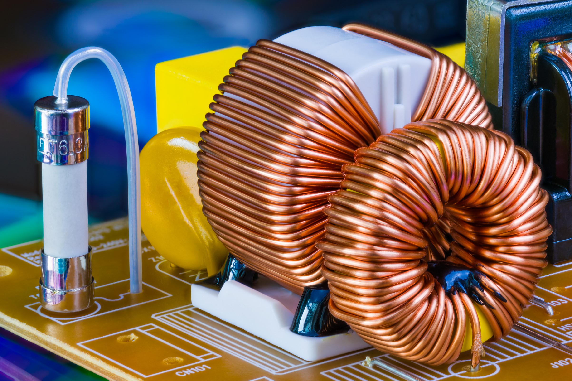 power input filter on a circuit board