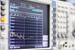 screen of an EMI test receiver