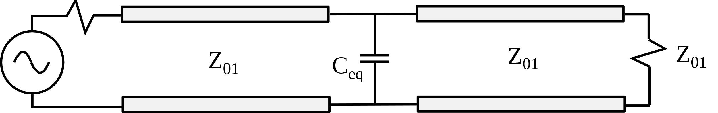 Figure 4. Simplified model of short discontinuity when Z02 < Z01.