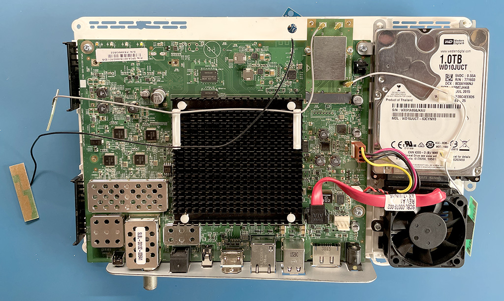 a video streaming and recording device with the covers removed