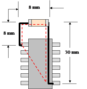 Capacitor connection without power planes